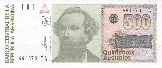 Argentinien p328b 500 Australes 1988